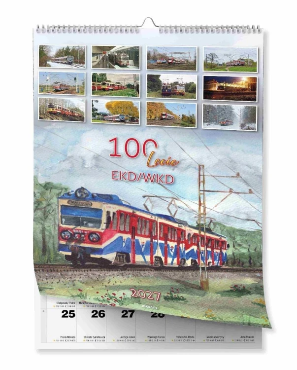 Kalendarz 2027 ścienny A3 100-lecie kolejki WKD