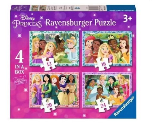 Puzzle 2D 4w1 Disney Księżniczki, Ravensburger