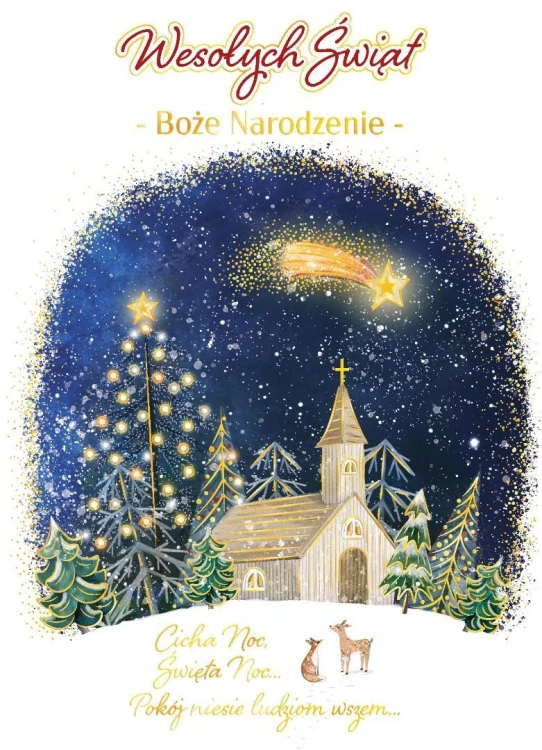 Karnet B6 Boże Narodzenie - Świąteczny kościółek