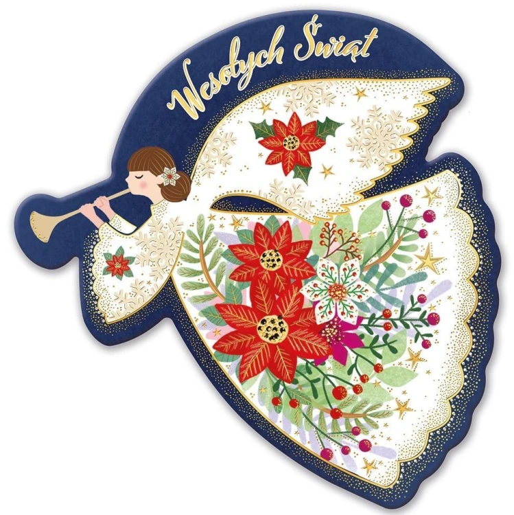 Karnet gruby Boże Narodzenie - Aniołek
