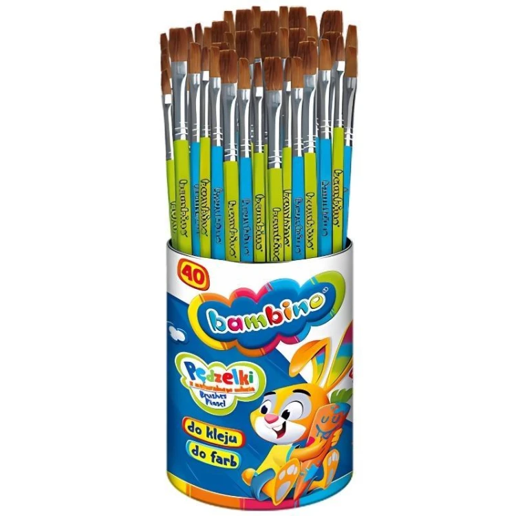 Pędzelki w kubku (40szt) BAMBINO, ST-MAJEWSKI