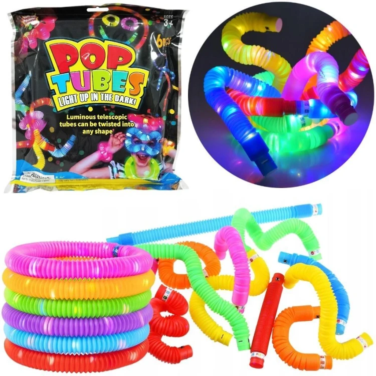 Rurki sensoryczne pop tube świecące 6szt, Trifox