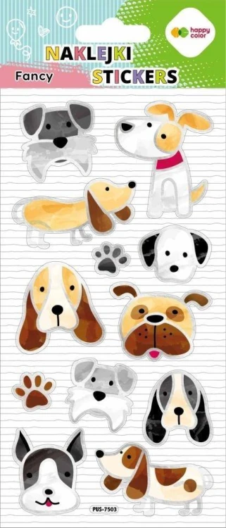 Naklejki 3D Fancy Doodle Dogs 90x210 HAPPY COLOR