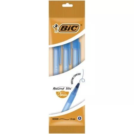 Długopis Round Stic Classic Pouch nieb. 3szt BIC