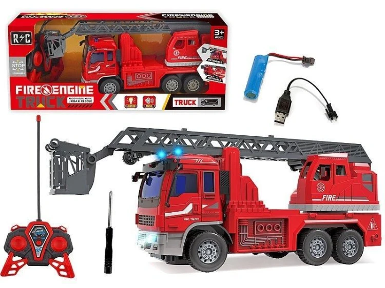 Wóz strażacki R/C z rozkładaną drabiną USB, ADAR