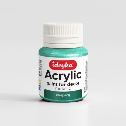 Farba akrylowa metaliczna Szmaragd 20ml, Ideyka