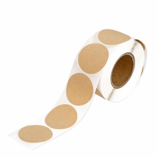 Naklejki na rolce etykiety okrągłe kraft 3,8cm 250