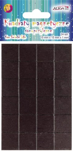 Kwadraty magnetyczne samoprzylepne 15x15mm 24szt