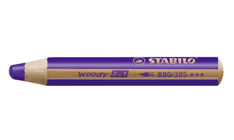 Kredka drewniana woody 3w1 fiolet STABILO, Stabilo