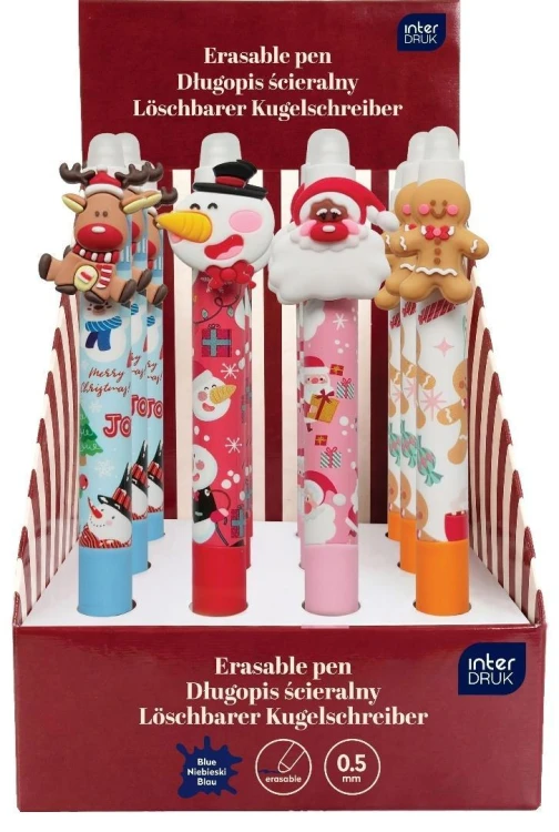 Długopis ścieralny automatyczny Christmas (12szt)