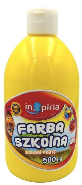 Farba szkolna żółta 500ml, InSpiria