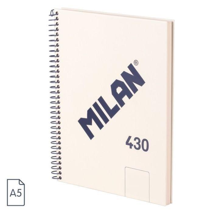 Zeszyt na spirali A5/80K gładki beżowy MILAN