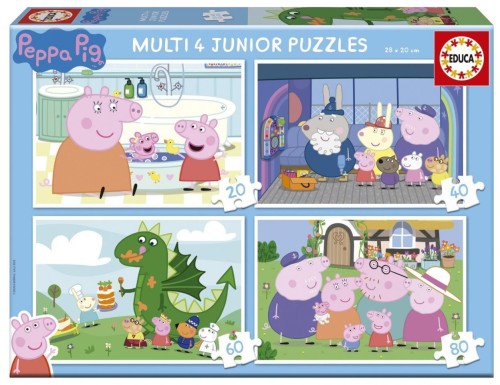 Puzzle 20 + 40 + 60 + 80 Świnka Peppa, Educa
