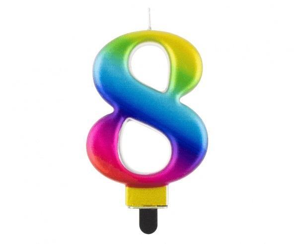 Świeczka cyferka 8 Beauty&Charm Galaxy 8cm