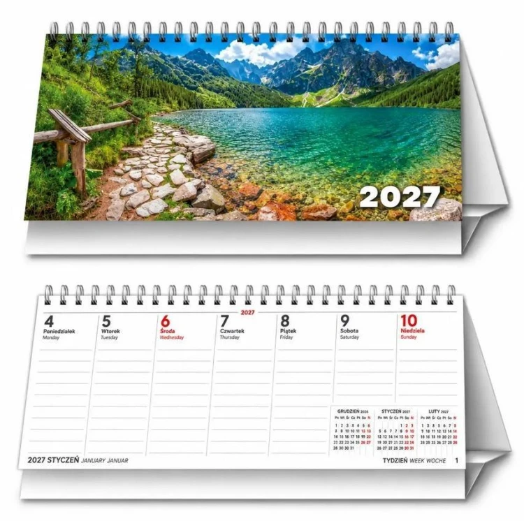 Kalendarz 2027 biurkowy Morskie Oko