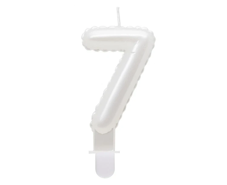 Świeczka B&C 7 perłowa biała 7cm