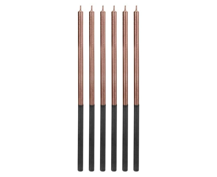 Świeczki urodzinowe różowo-złote 14,5cm 6szt