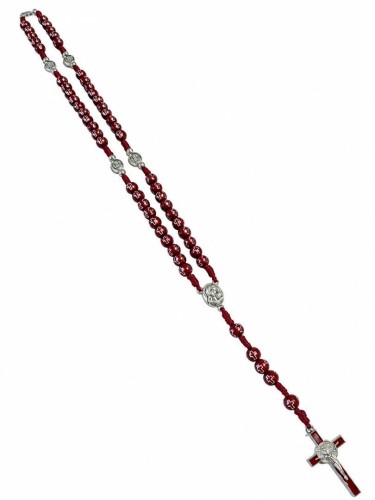 Różaniec bordowy Ziemia Święta 6mm 40cm