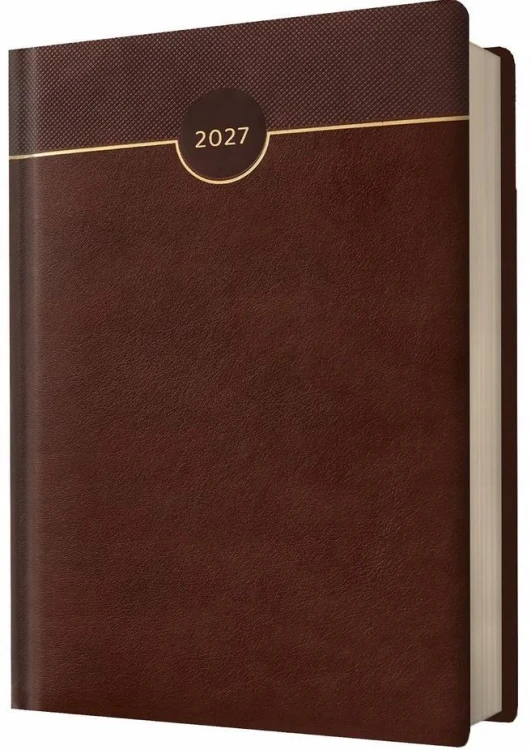 Kalendarz 2027 B6 dzienny Brązowy