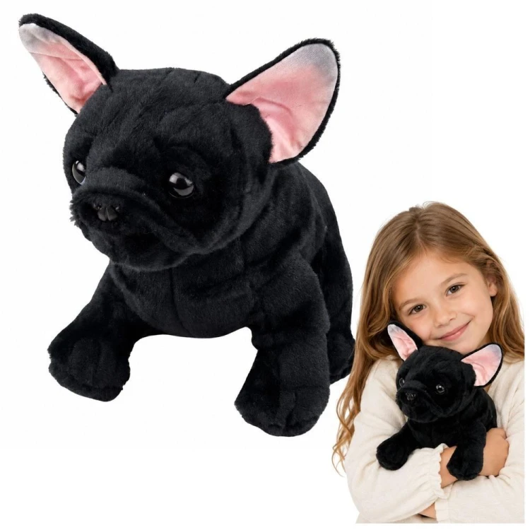 Buldog francuski czarny 22cm, Leantoys