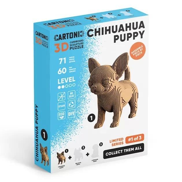 Puzzle 3D z kartonu Szczeniak Chihuahua, Kiddisvit