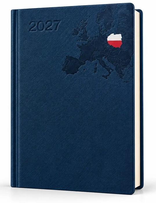 Kalendarz 2027 A5 dzienny Polska Granatowy