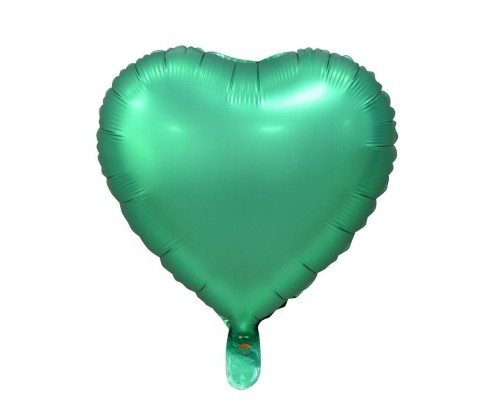 Balon foliowy Serce matowe zielone 45cm