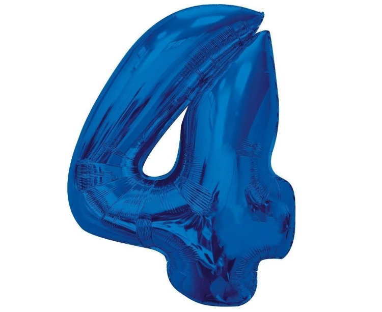 Balon foliowy B&C Cyfra 4 niebieska 92cm
