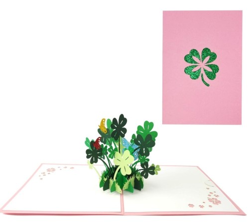 Karnet 12x18cm + koperta 3D Koniczyna