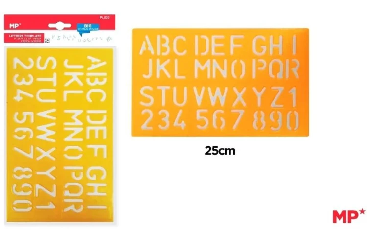 Szablon do rysowania liter 25cm, MP Main Paper
