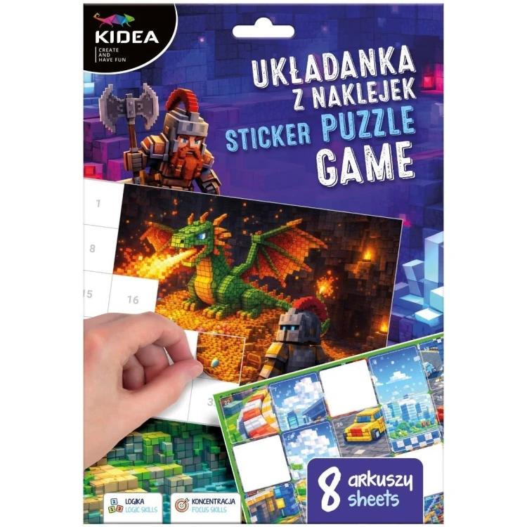 Układanka z naklejek Game KIDEA, DERFORM