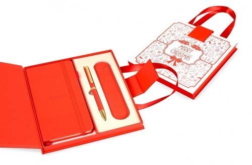 Zestaw świąteczny długopis + notes + etui
