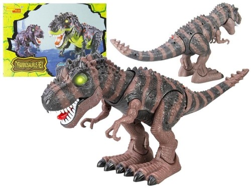 Tyranozaur na baterie brązowy, Leantoys