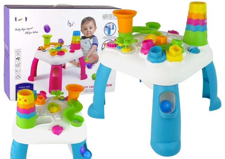 Interaktywny stolik edukacyjny niebieski, Leantoys