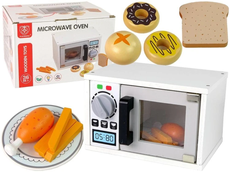 Kuchenka mikrofalowa drewniana, Leantoys