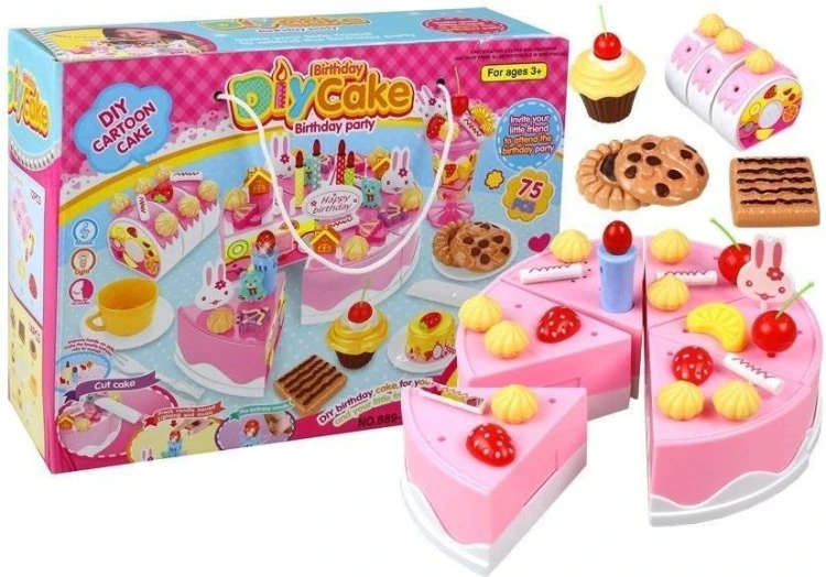 Zestaw przyjęcie urodzinowe tort, Leantoys