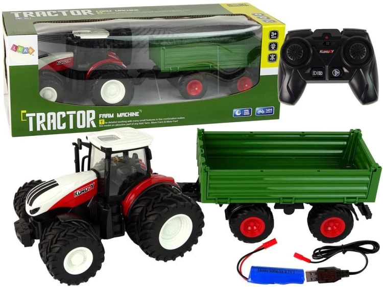 Traktor R/C z przyczepą 1:24, Leantoys