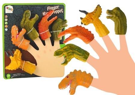 Pacynki na palce dinozaury 5szt, Leantoys