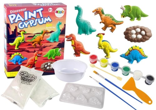 Odlewy gipsowe do malowanie Dinozaury, Leantoys