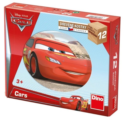 Klocki drewniane obrazkowe Auta Cars 12el