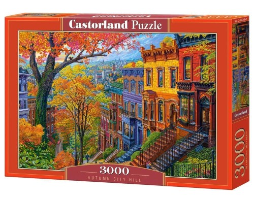 Puzzle 3000 Autumn City Hill CASTOR, Castorland