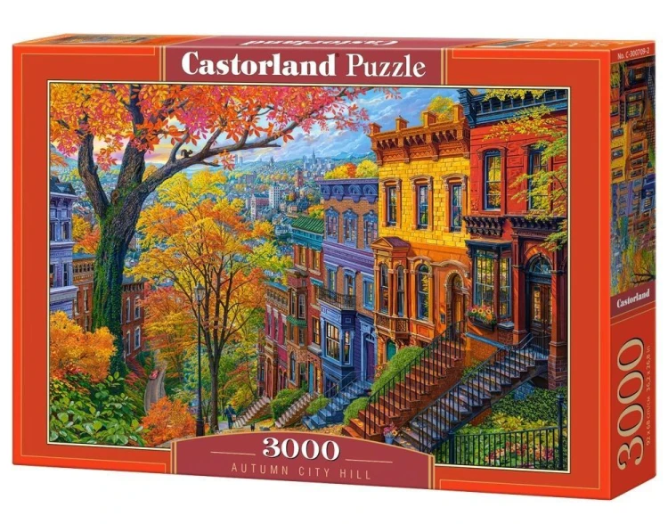 Puzzle 3000 Autumn City Hill CASTOR, Castorland