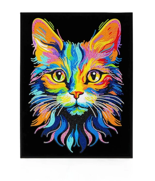 Diamond Dotz - Adults Flocked Neon Cat