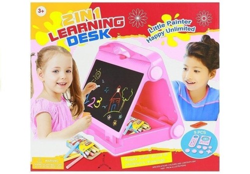 Tablica na kredę i pisak 2w1 + akcesoria, Leantoys