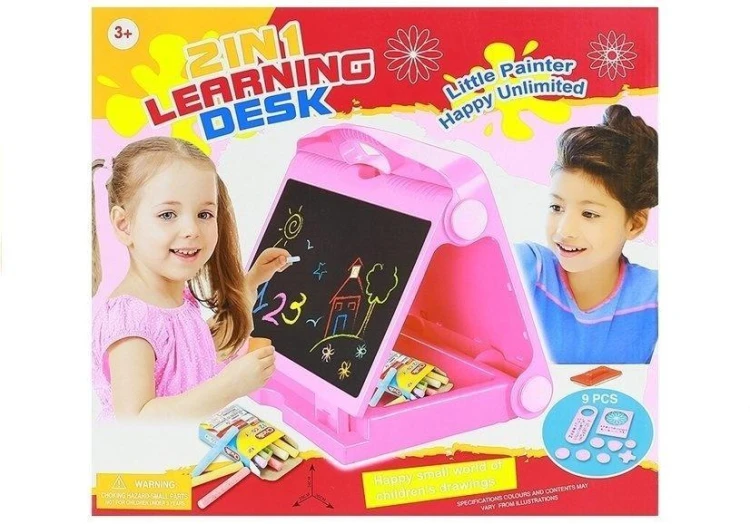 Tablica na kredę i pisak 2w1 + akcesoria, Leantoys