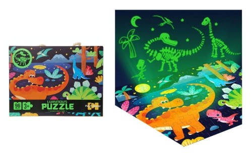 Puzzle 96 Dinozaury Świecące w ciemności, SWEDE