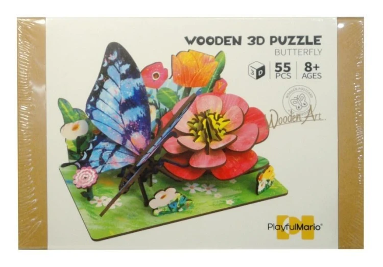 Puzzle drewniane DIY scena łąka 3D, SWEDE