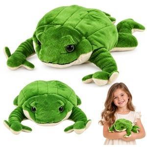 Pluszowa żabka obciążeniowa zielona 26cm, Leantoys
