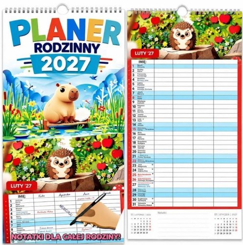 Kalendarz 2027 ścienny rodzinny planer
