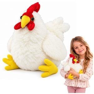Kura pluszowa biała 30cm, Leantoys
